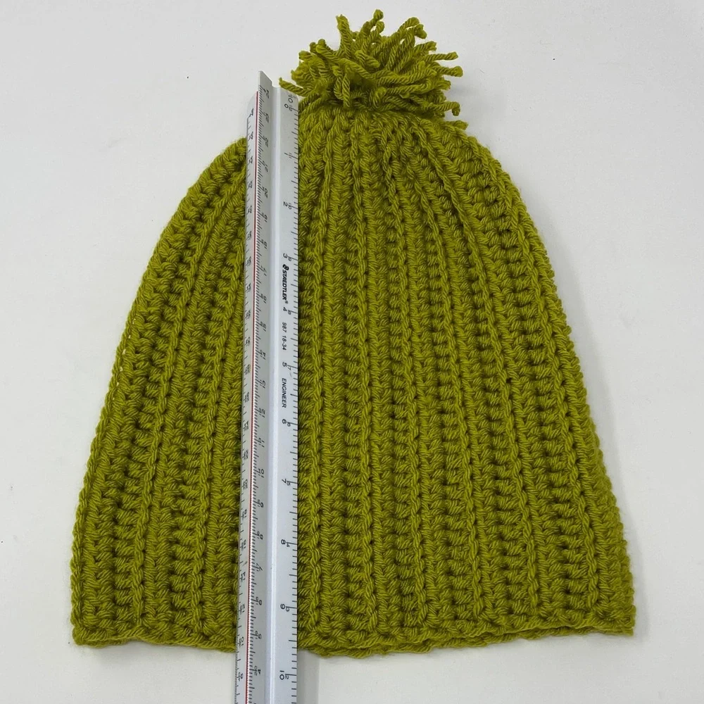 Kids Handmade Green Crocheted Beanie